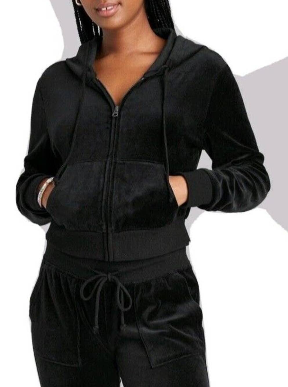 Wild Fable Black Velour Zip-Up Hoodie Women’s S NWT - Picture 1 of 6